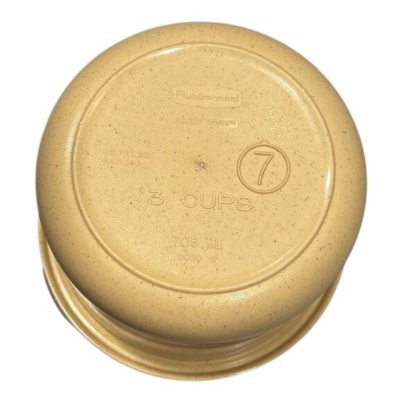 Vintage Rubbermaid Servin' Saver #7 Round 3 Cup Container 0020 Speckle Tan Brown - Picture 3 of 5